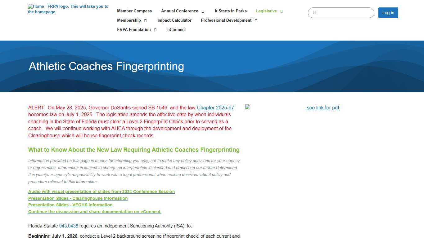 Athletic Coaches Fingerprinting - Home - FRPA