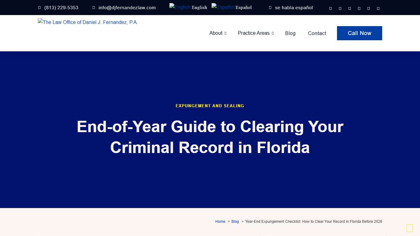 Florida Expungement Checklist for 2026 Tampa Lawyer